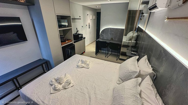 Flat pé na área com jacuzzi na praia do bessa