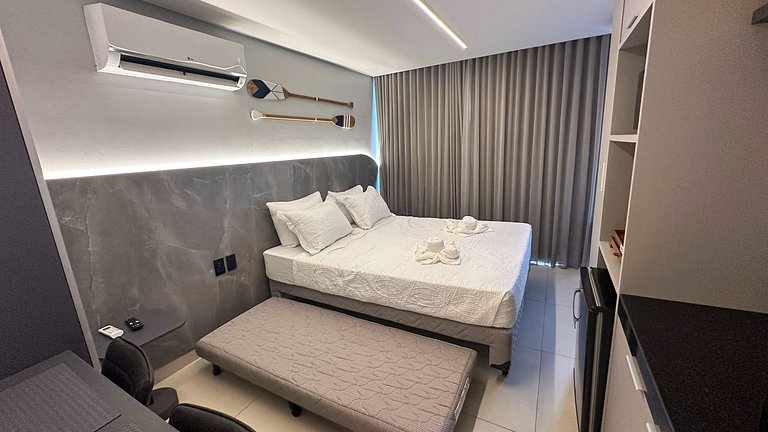 Flat pé na área com jacuzzi na praia do bessa