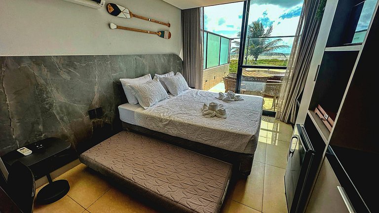 Flat pé na área com jacuzzi na praia do bessa