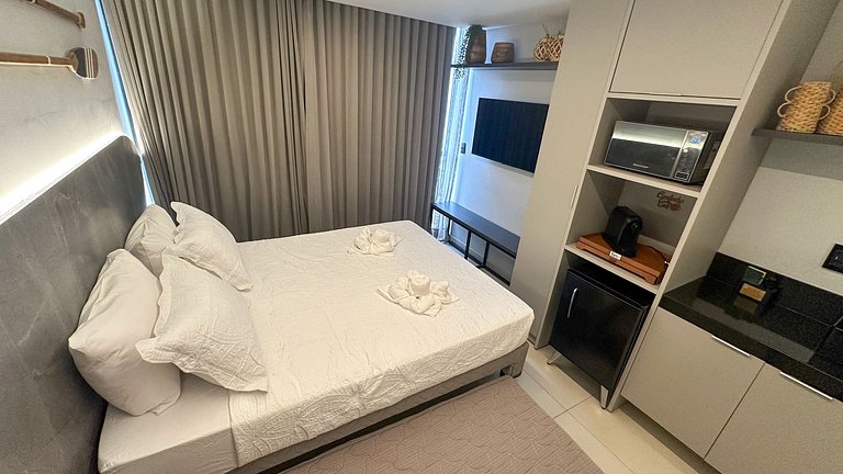 Flat pé na área com jacuzzi na praia do bessa