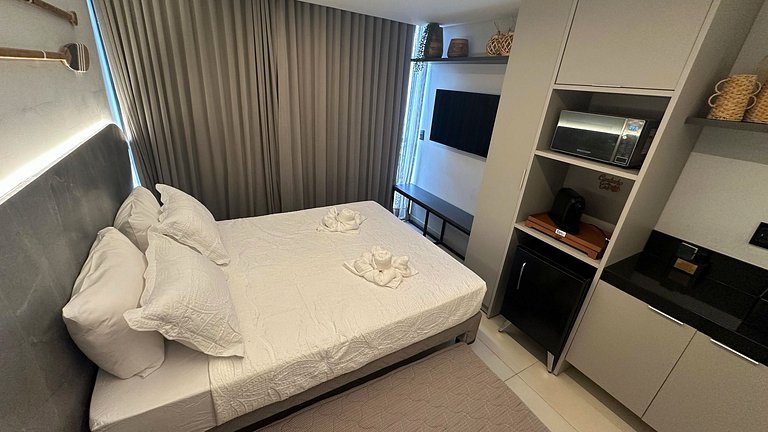 Flat pé na área com jacuzzi na praia do bessa