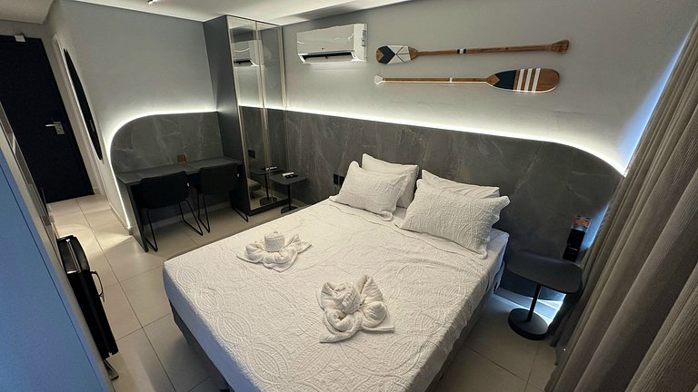 Flat pé na área com jacuzzi na praia do bessa