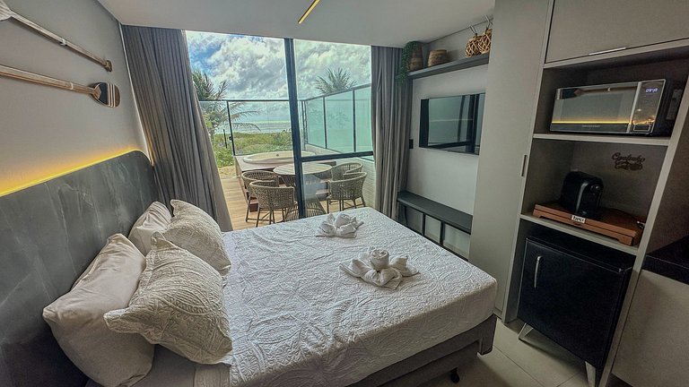 Flat pé na área com jacuzzi na praia do bessa