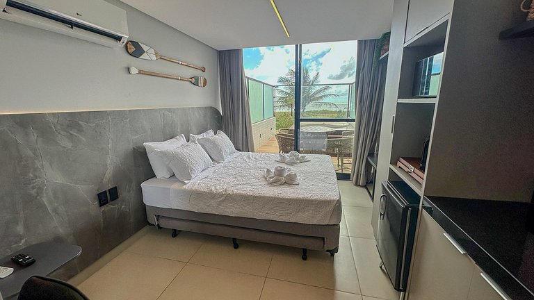 Flat pé na área com jacuzzi na praia do bessa