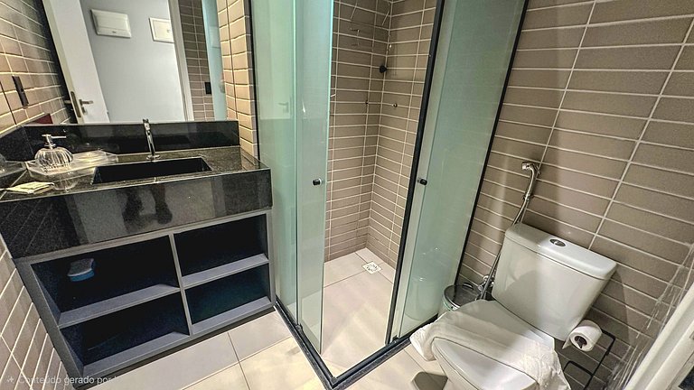 Flat pé na área com jacuzzi na praia do bessa