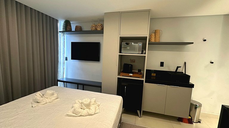 Flat pé na área com jacuzzi na praia do bessa