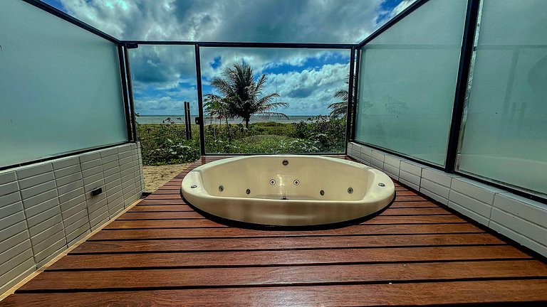 Flat pé na área com jacuzzi na praia do bessa
