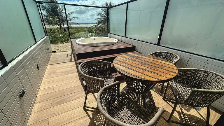 Flat pé na área com jacuzzi na praia do bessa