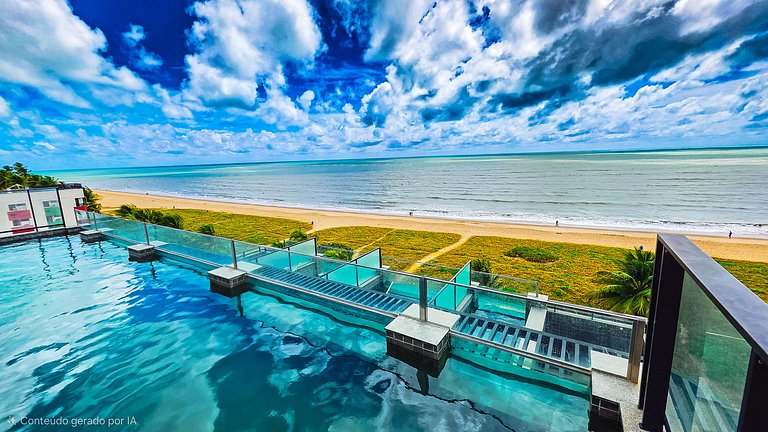 Flat pé na área com jacuzzi na praia do bessa