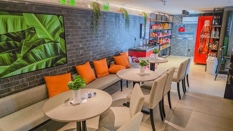 Flat pé na área com jacuzzi na praia do bessa