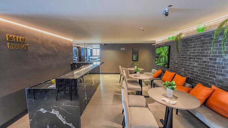 Flat pé na área com vista mar na praia do Bessa