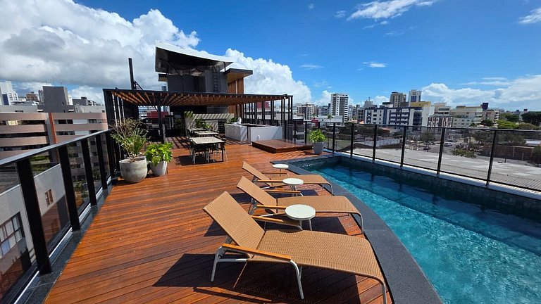 Flat Alta Marine pé na areia na praia do Bessa