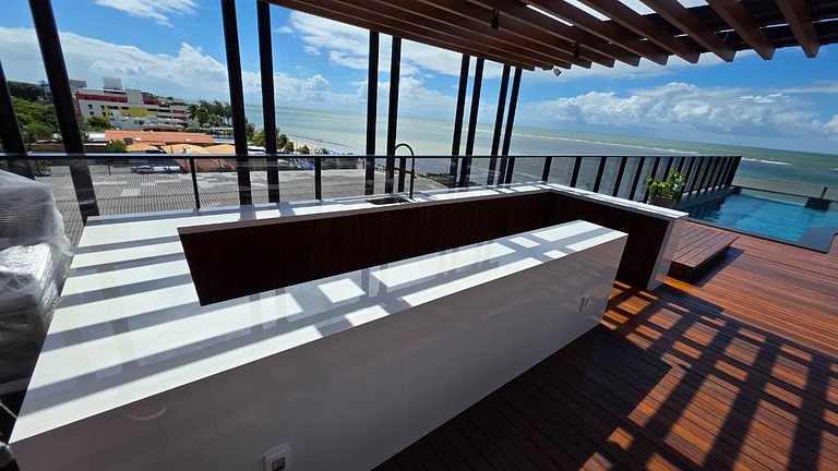 Flat Alta Marine pé na areia na praia do Bessa