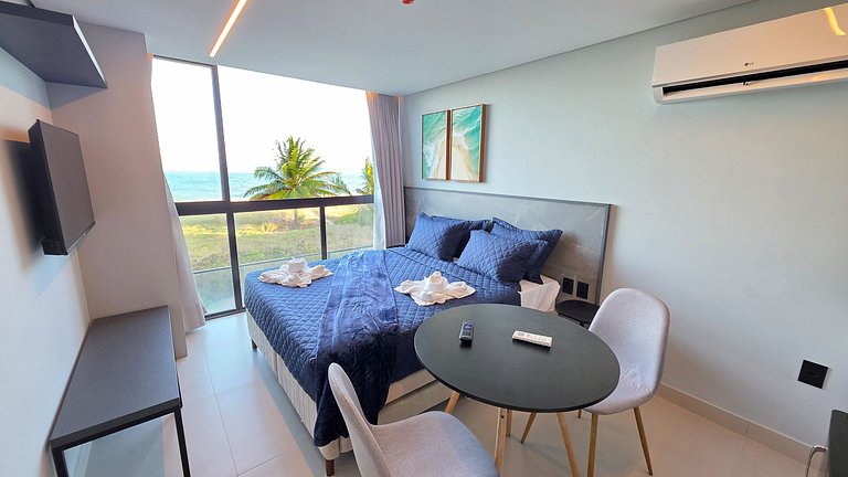 Flat pé na área com vista mar na praia do Bessa