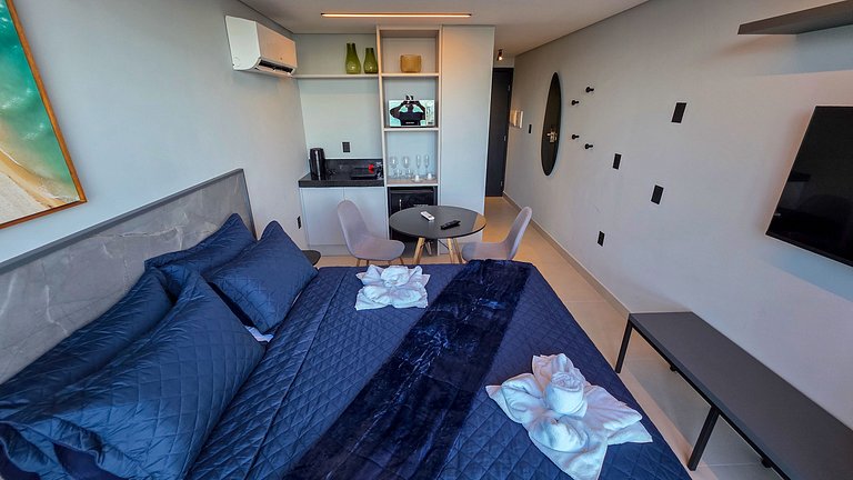 Flat pé na área com vista mar na praia do Bessa