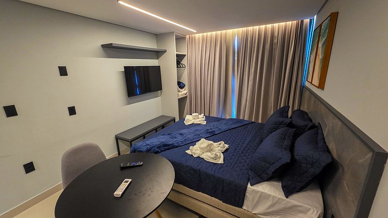 Flat pé na área com vista mar na praia do Bessa