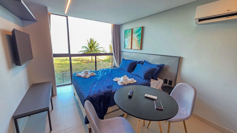 Flat pé na área com vista mar na praia do Bessa