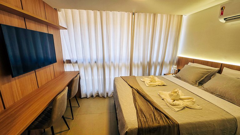 Flat pé na areia na praia do Bessa