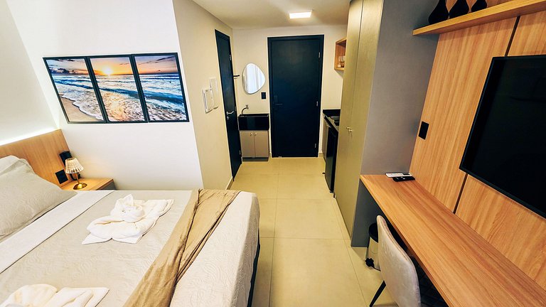 Flat pé na areia na praia do Bessa