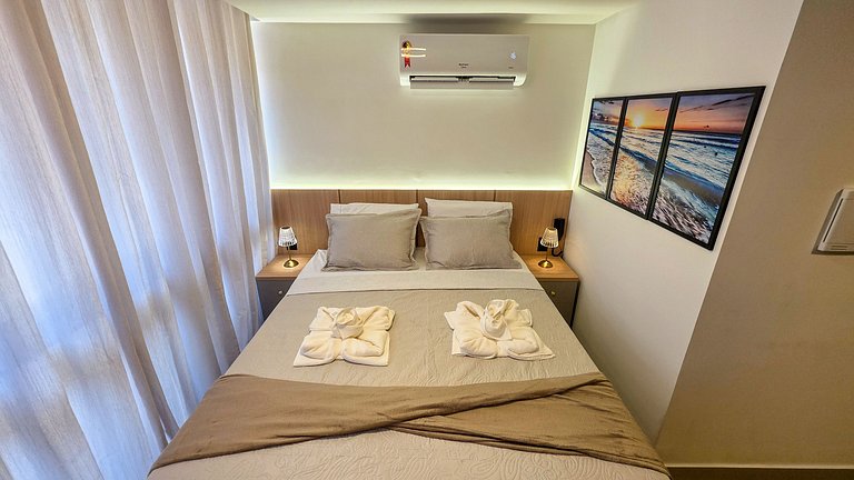 Flat pé na areia na praia do Bessa