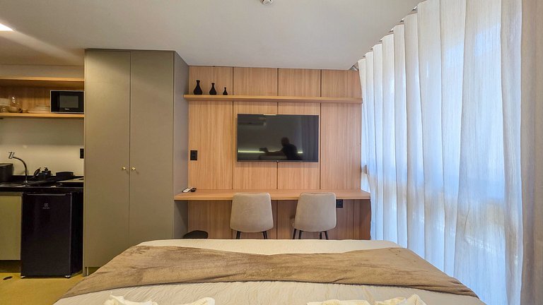 Flat pé na areia na praia do Bessa