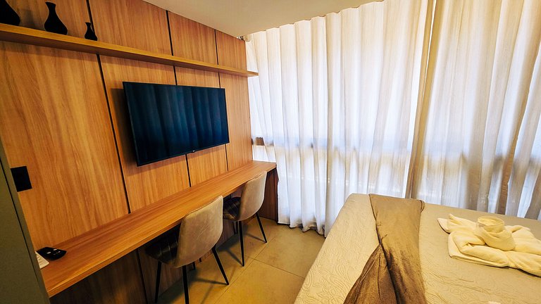 Flat pé na areia na praia do Bessa